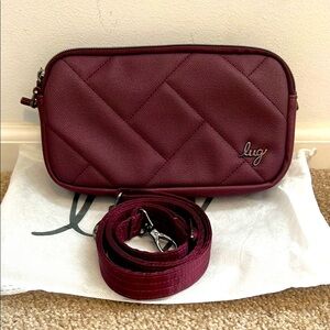 NWOT Lug Quilted Crossbody Bag in Burgundy